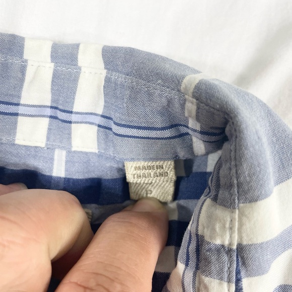 Burberry Brit Mens Blue Plaid Short Sleeve Button Up Seersucker Shirt Size S - Picture 8 of 10